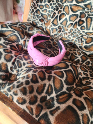 Pink Patent Leather Headband