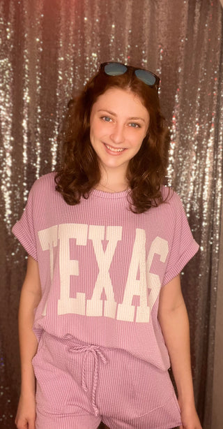 Lilac Texas Graphic Top