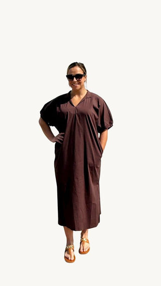 Espresso Elegance Dress - Boutique Bella BellaDress