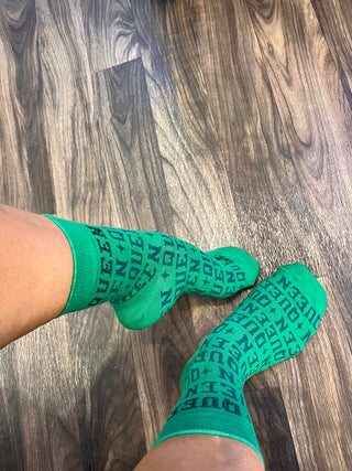 Queen of Sparkles-Green Queen Socks