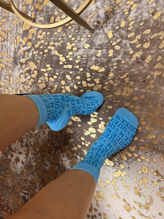 Queen of Sparkles-Aqua Queen Socks