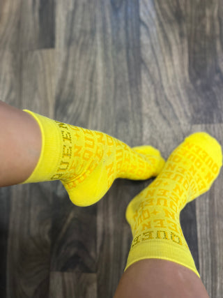 Queen of Sparkles-Yellow Queen Socks