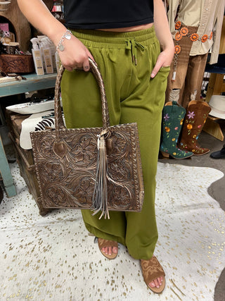 Scuba Oversized Sweatsuit Pants with Zipper Pockets - Olive - Boutique Bella BellaPants