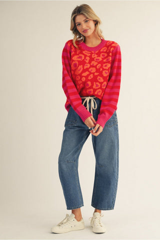 Stripe + Spot Pullover - Boutique Bella Bellasweater