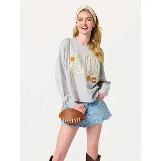 "00" Lace Varsity Sweatshirt - Boutique Bella BellaSweatshirt