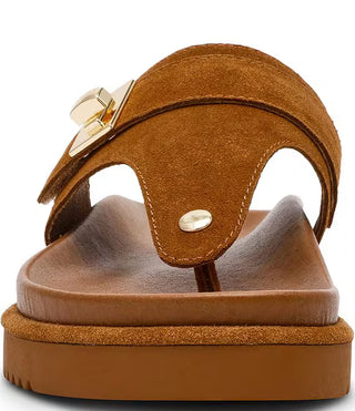 Steve Madden-Thona Suede Footbed Thong Sandals