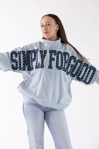 Denim Blue Simply For Good Mockneck