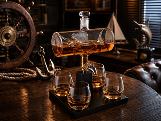 Sailfish Whiskey Decanter Dispenser Premium Barware Gift Elegant Drinkware Collection