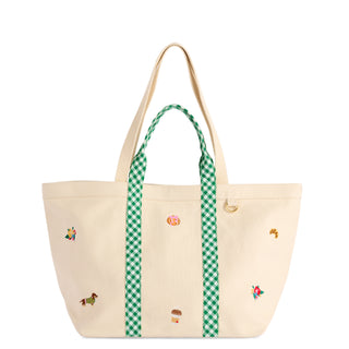 Autumn Market Embroidered Tote