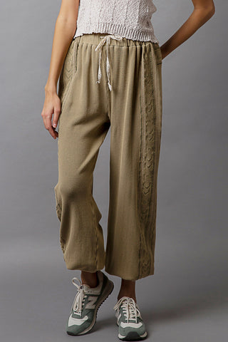 Olive Thermal Knit Pants