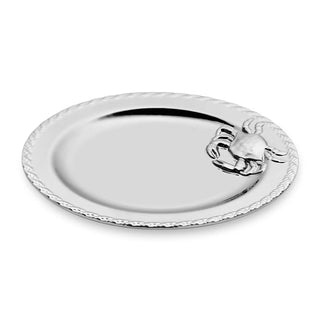 Silver Plated Crab Round Platter 13in
