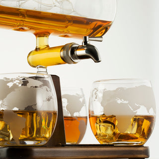 Antique Ship Decanter Set Premium Barware Gift Elegant Drinkware Collection
