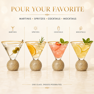 Gold Crystal Ball Stemless Martini Glasses Set Of 2 By For Drinking Martinis Gold Ac