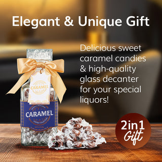 Fathers Day Gifts For Men Dad Chocolate Caramels Candy Gift Glass Whiskey Decanter Bourbon Scotch Li