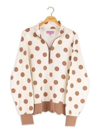 Cream Café Polka Quarter Zip