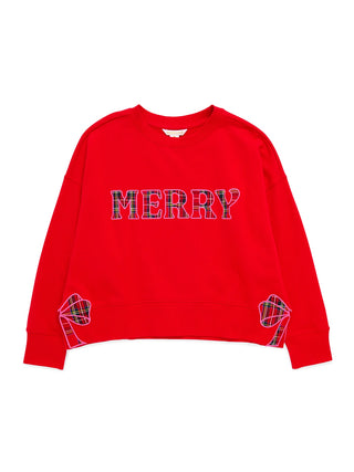 Plaid "Merry" Relaxed Sweatshirt