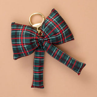 Classic Plaid Puffy Bow Bag Charm