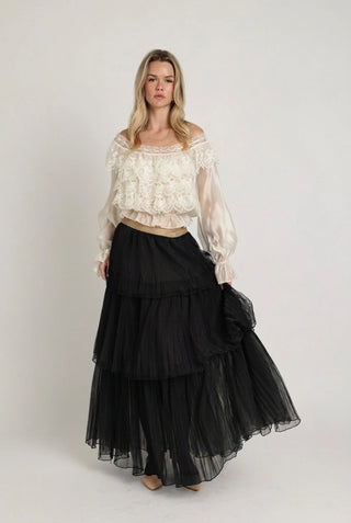 Onyx Glow Pleated Maxi