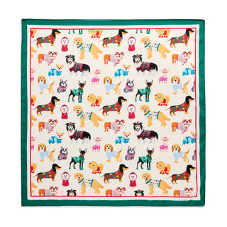 DOGGIES SQUARE SCARF,IVORY