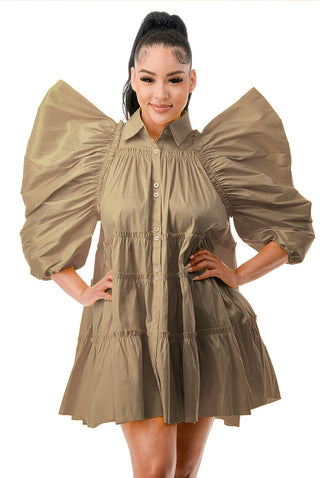 Back to Basics Mini Dress Khaki