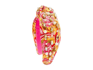 Spring Floral Print Headband - Orange and Pink Flowers