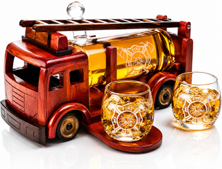 Firetruck Decanter By Premium Barware Gift Elegant Drinkware Collection