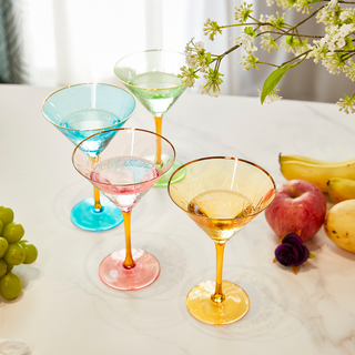 Gold Rimmed Crystal Martini Glasses 10 Oz Set Of 4 Classic Martini Glasses For Cocktails Wine Champa