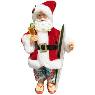 10″ Surf’s Up Santa - Boutique Bella BellaSanta Figurine