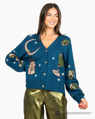 QOS Licensed Navy Midnight Margarita and Salt Cardigan