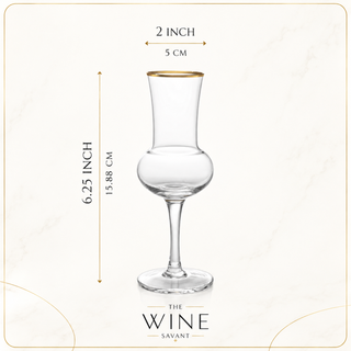 Crystal Set Of 6 Grappa Glasses 3OZ By Post Dinner Drinks Italian Tulip Shape Tastin