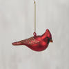 Cardinal Glass Ornament with Gold Glitter Accent