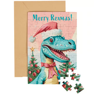 Christmas Dino Puzzle Card