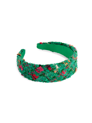 Wide Tweed Headband - Green