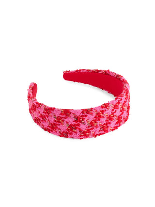 Wide Tweed Headband - Red