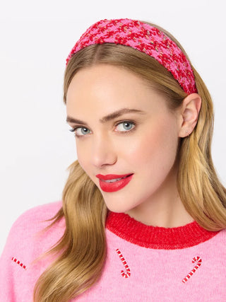 Wide Tweed Headband - Red