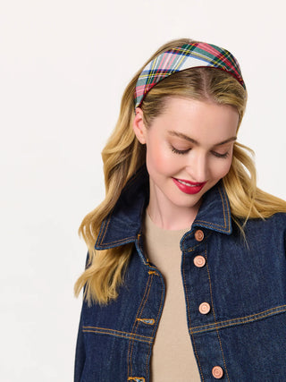 Plaid Wide Headband - Multi