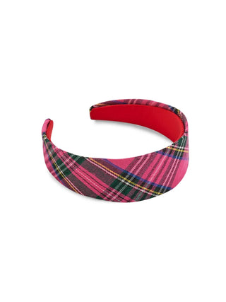 Plaid Wide Headband - Pink
