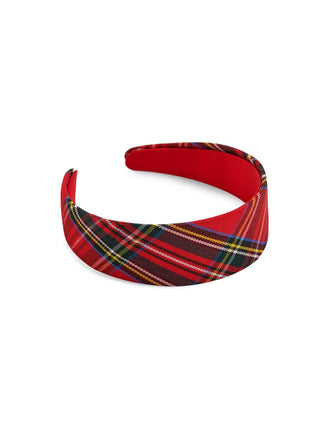 Plaid Wide Headband - Red