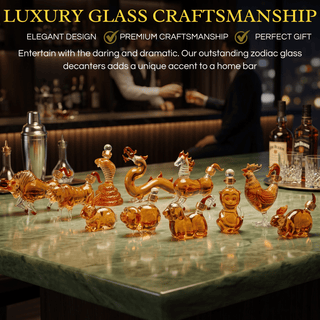 12 Chinese Zodiac Wine Whiskey Decanter Set Set Of 12 Miniature Hand Blown Decanters New Year Table - Boutique Bella Bella