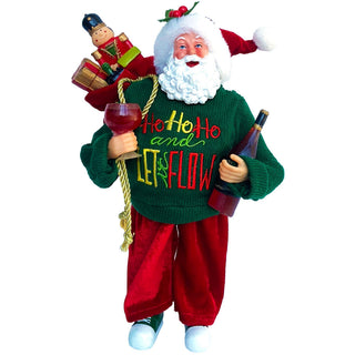 12″ Ho Ho Ho Let it Flow Santa - Boutique Bella BellaSanta Figurine