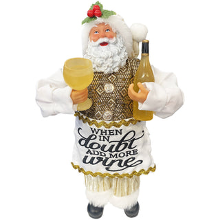 12″ WHEN IN DOUBT ADD MORE WINE CLAUS - Boutique Bella BellaSanta Figurine