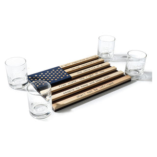 2nd Amendment American Flag Bullet Glasses Premium Barware Gift