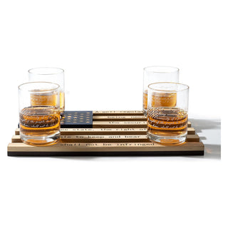 2nd Amendment American Flag Bullet Glasses Premium Barware Gift