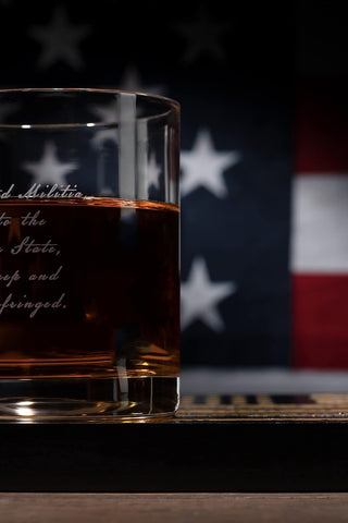 2nd Amendment American Flag Bullet Glasses Premium Barware Gift