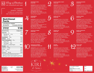 Kiri Sons 12 Days Of Christmas Hot Chocolate Gift Set Gourmet Cocoa Large Gift Set Delicious Holiday