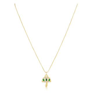 Alice Emerald Mushroom Pendant Necklace