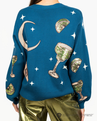 QOS Licensed Navy Midnight Margarita and Salt Cardigan
