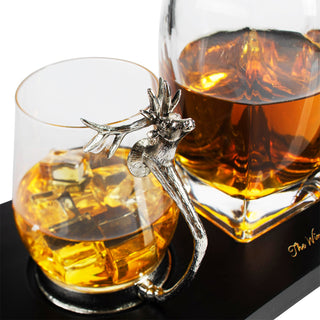 Whiskey Stag Decanter Set Premium Barware Gift Elegant Drinkware Collection