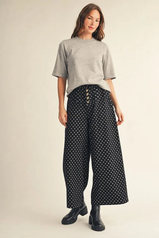 Midnight Dot Wide Leg Pants
