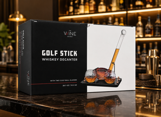 Golf Club Whiskey Decanter Set with 2 Crystal Glasses, 28.7 oz